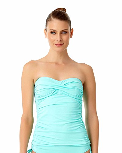Image of Anne Cole Women's Twist Front Shirred Bandeau Tankini Swim Top