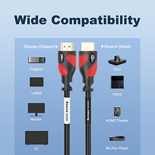 Postta Hdmi Cable(100 Feet Red) Hdmi 2.0V With Built-In Signal Booster-Support 4K,3D,1080P,Ethernet,Audio Return-1 Pack #TOP1