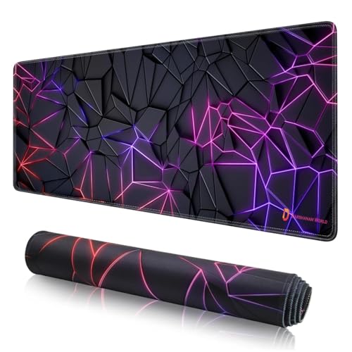DARSHANAM WORLD Gaming Mouse Pad, 80 x 30 cm Large Desk Mat, Anti-Slip Rubber Base, Water Resistant, for Work from Home, Office, Gaming Mouse Pad (3D)