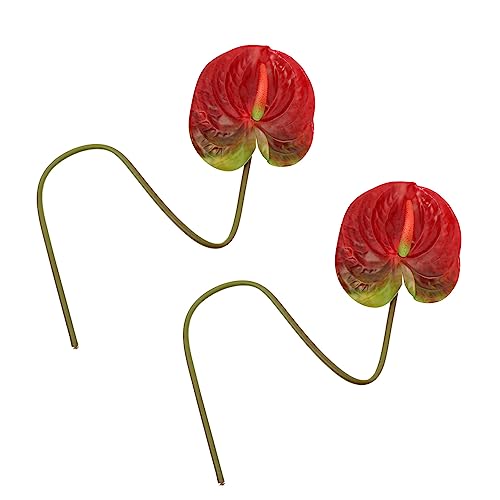 VINTORKY 2 Piezas De Flores Artificiales De Anthurium Andraeanum Plantas Falsas Flores Artificiales Realistas Geranio Bebé Decoración De Interiores Grande Y Pequeña Ramo De Rosas