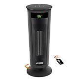 ASTERION Indoor Electric Space Heater, Portable Oscillating Ceramic Heater with Adjustable Thermostat, Timer Energy Efficient Heater with Overheating Tip Over for Office Home Bedroom, 1500W Black