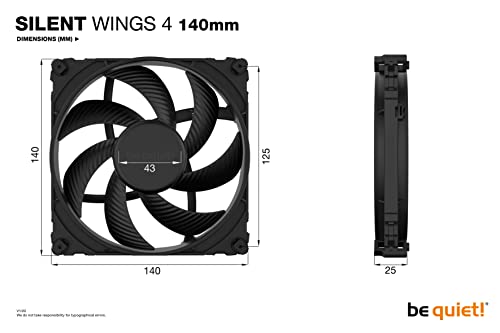 Image of be quiet! Silent Wings 4 140mm 1100 RPM Premium Low Noise Cooling Fan | 3-Pin | BL095