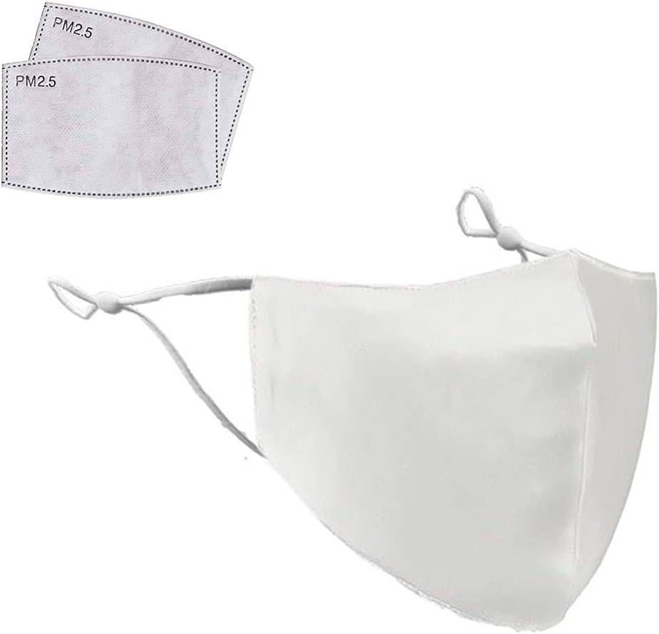 100% Mulberry Silk Face Mask with 2 Filters for Women Reusable Washable Fashion Face Mask with Adjustable Ear Loops