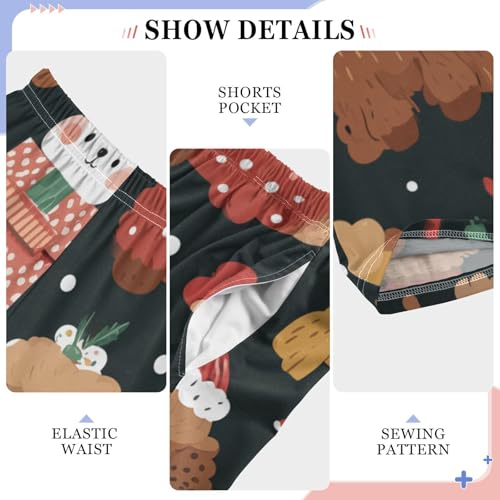 ZZXXB Poodle Candy Cane Boys Long Pants Soft Trousers Elastic Waist Kids Lounge Bottoms with Pockets S-XL4