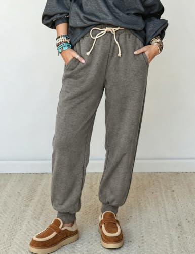 Image of Yeokou Women's Warm Sherpa Lined Athletic Sweatpants Joggers Fleece Pants