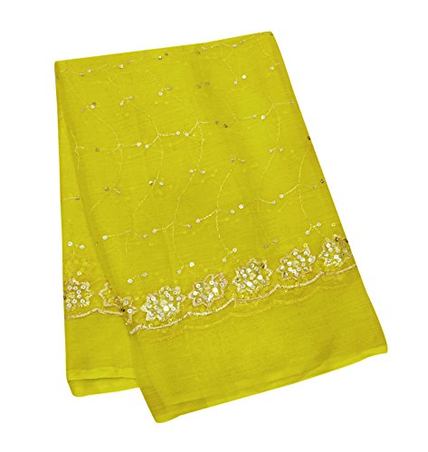 PEEGLI Tessuto Annata In Misto Seta Verde Dupatta Ricamato Rubato Al Collo Delle Donne Sciarpa Indiana Hijab