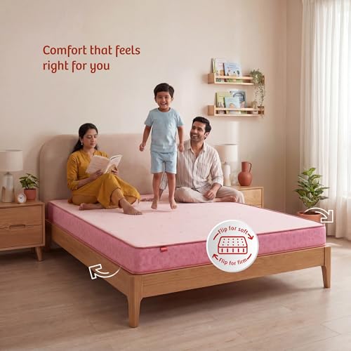 Image of Kurlon Dual Plus Mattress | Double Size 72x47x5 Inches | Medium Soft & Firm Adaptive Dual Comfort | Better Airflow Comfort | Reversible Two-Sided Comfort | Enhanced Pressure Relief | 10 Years Warranty