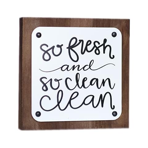 Lavender Inspired Modern Farmhouse Bathroom Signs Decor-Funny Half Bathroom Room Wall Decor-So Fresh and So Clean Clean Bathroom Signs Cover
