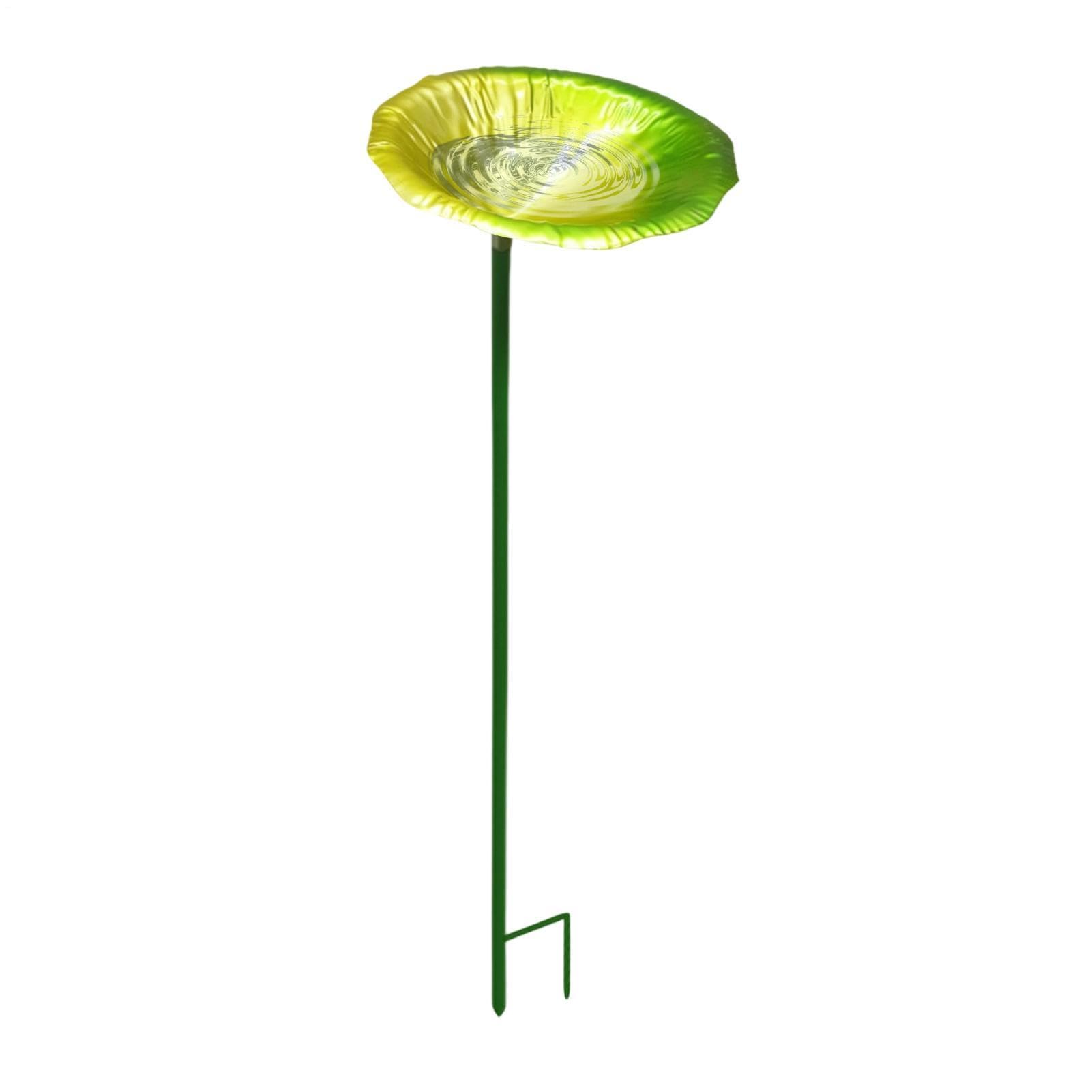 Baño para pájaros de metal con pedestal resistente para suelo de jardín
