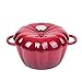 KTZAJO 24 cm żeliwna zapiekanka z nieprzywierającą powłoką emaliowaną, obuuszny garnek na gulasz pomidorowy z pokrywką, prezenty dla rodziców, 4