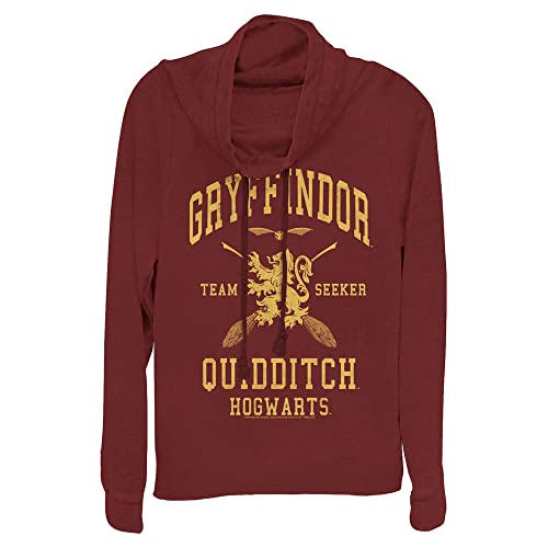 Chemise Gryffindor Quidditch Seeker en maille écarlate et col bénitier drapé