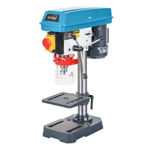 KATSU Tools Taladro de columna 350 W – portabrocas 13 mm, 5 velocidades, profundidad máx. 50 mm, 2650 rpm, mesa ajustable