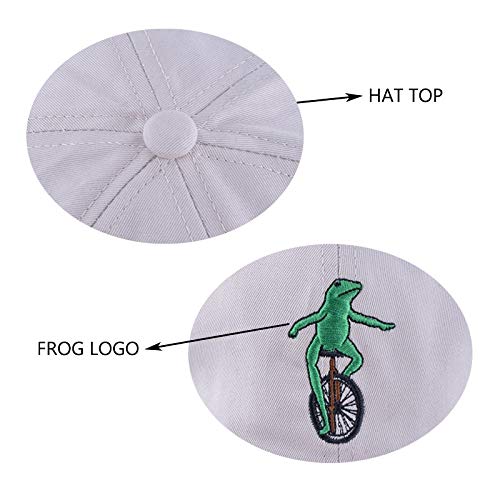 Rcivenm Frog Hat Funny Baseball Cap Dad Hats Unisex Outdoor Frog Cycling Cap Funny Hats,Soft Cap Baseball Cap Men Adjustable Strapback Cap（Beige） #TOP3