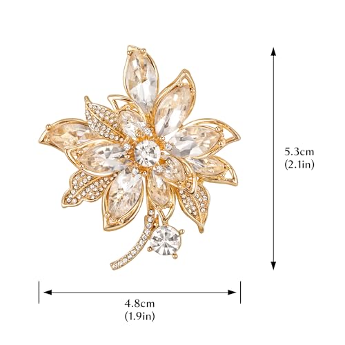 Image of Flower-shaped Elegant Brooch Pins for Women Wedding Broach