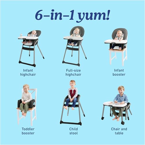 graco table2table lx 6-in-1 highchair arrows with infant head support amp one-hand removable tray