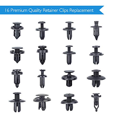 625Pcs Car Push Retainer Clips & Plastic Fasteners Kit - 16 Most Popular Sizes Auto Push Pin Rivets Set Nylon Bumper Fender Rivets Clips Door Trim Panel Clips Compatible with GM Toyota Honda