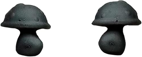 Par de aretes de hongos negros simples, unisex, para hombre/mujer, resina polimérica a base de plantas, joyería vegana con poste de acero inoxidable