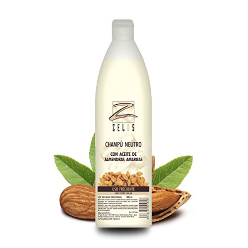 Champú Neutro Profesional con Aceite de Almendras Amargas - 1 Litro - Uso Diario - Proporciona Brillo y Nutrición - Ideal para cabello fino y frágil - Zelos Cover