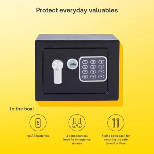 Yale - Electronic Safe Mini Black - Standard Security - YSV/170/DB2