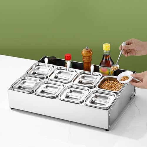 Plateau d'assaisonnement inox pour comptoir de salon de thé et restaurant - 3