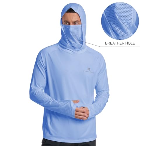Men's Sun Protection Hoodie Loose Fit UPF 50+ Long Sleeve Shirt SPF Lightweight Fishing Hiking Rash Guard3