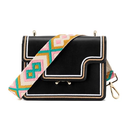 Image of ZOOEASS Wide Shoulder Strap Adjustable Replacement Belt Guitar Style Crossbody Bag Handbag Strap Multicolor Canvas Straps(Wide:1.5in)(Color10)