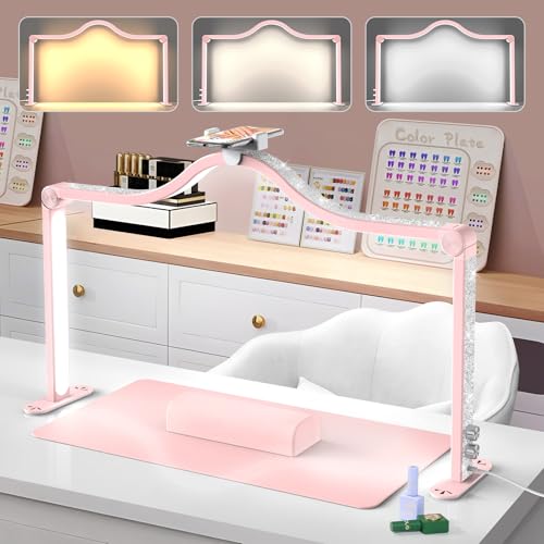 Yokilly Arc Half Moon Light: 34 Shadow-Free Large Nail Light for Desk