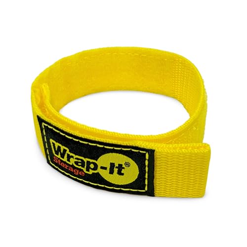 Quick-Straps by Wrap-It Storage - 12 (12 Pack) Yellow - Extension Cord Holder for RV and Boat Organizing