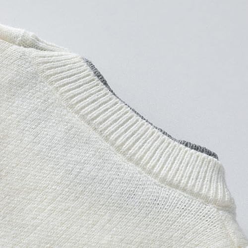 Mens Crewneck Oversized Sweaters Y2K Comforable Breathable Knitted Sweater Casual Pullover Drop Shoulder Sweater4