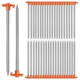 APACALI 40 PCS Metal Tent Stakes Heavy Duty, 10 Inch Yard Stakes Non-Rust Metal Tent Pegs Ground Stakes Tent Spikes Camping Accessories for Camping Patio, Garden, Canopies, Grassland, Outdoor