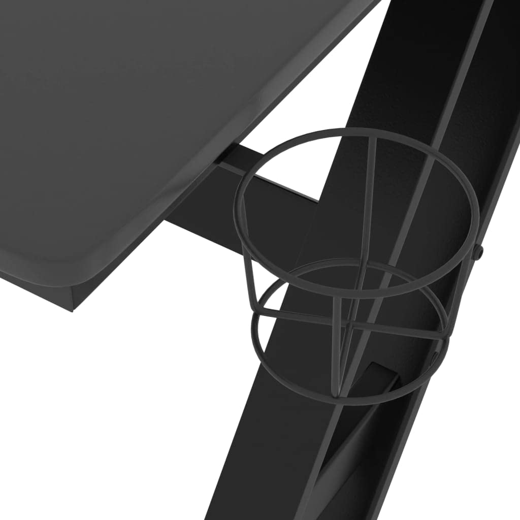 Scrivania,Supporto per stampante,Piccola postazione di lavoro in casa,Scrivania per computer in stile moderno,Scrivania da Gaming con Gambe a Forma di ZZ Nera 90x60x75cm