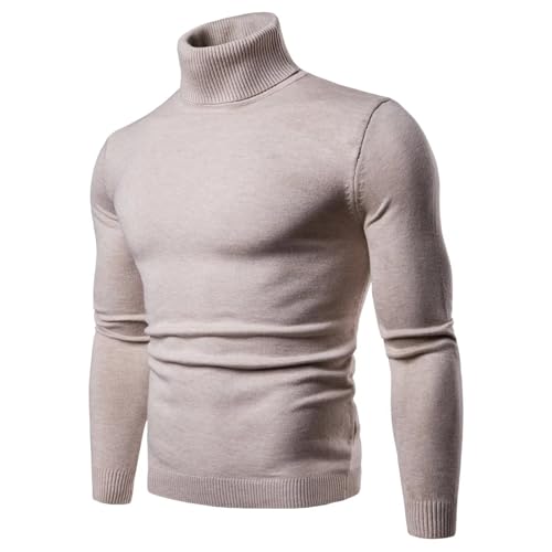 Men Winter Warm Turtleneck Sweater Fashion Solid Long Sleeve Slim Fit Knitted Pullovers Top3