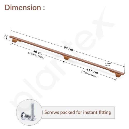 Image of Plantex Aluminium Cabinet Handle /900mm Wardrobe Handle for Home /Cupboard Door Pull-Push Handles for Office - Pack of 2 (DTC-5580, Rose Gold)