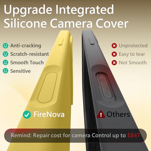Image of FireNova Magnetic for iPhone 17 Pro Case, Compatible with MagSafe, [Integrated Silicone Camera Control Button] [Camera Protection] Anti-Scratch Microfiber Lining Phone Case, 6.3 inch, Yellow