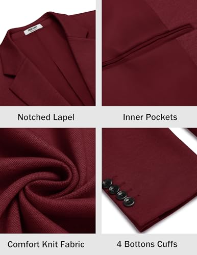 Image of COOFANDY Men's Casual Knit Blazer Two Button Lightweight Sport Coats Suit Jacket