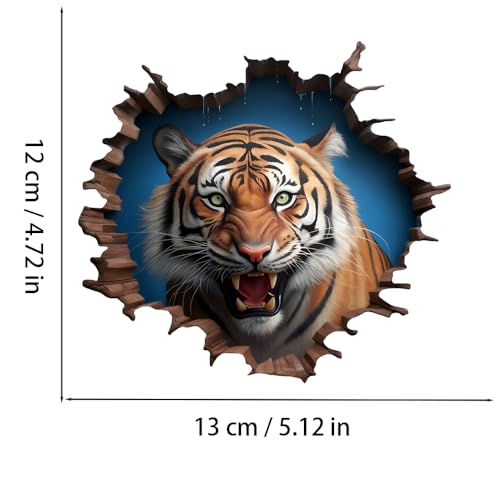 Vinilos Decorativos 3D Tigre Rompiendo Pared, Pack de 2 miniatura 4