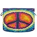 visesunny Storage Basket Abstract Peace Design Tie Dye Nursery Hamper Canvas Fabric Toy Storage Organizer Bin Storage Box Laundry Basket for Kid Rooms,Playroom,Shelves,Toy Basket