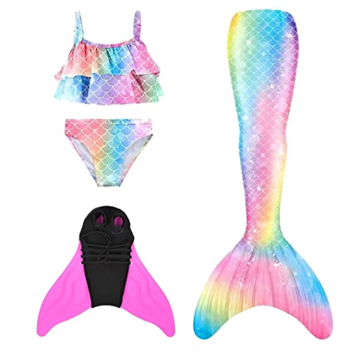 SPEEDEVE Cola de Sirena con Monoaleta para Niños Traje de Baño de Verano,LFM01,110-120