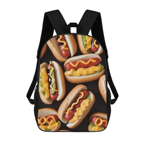 Fun Food Hot Dogs Bookbag - Ultra Lightweight Portable Backpack Work Travel Backpack for Men Women Fits 16 Inch Notebook
