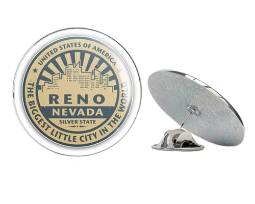 Reno City USA Label Round Metal 0.75