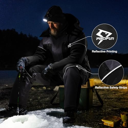 Image of Piscifun Ice Fishing Jacket, Floating Waterproof Ice Fishing Coat, Insulated Jacket for Cold Weather Conditions