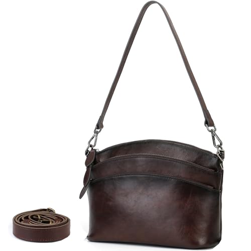 Image of Genuine Leather Purses for Women Vintage Crossbody Bags for Women Hand Bags Women's Shoulder Handbags | Genuine Leather