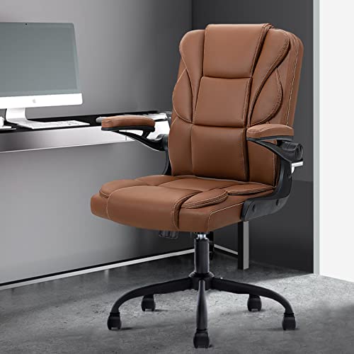 Seatzone Office Desk Chair, High Back Ergonomic Managerial Executive Chairs, Headrest And Lumbar Support Chairs With Wheels Armrest, Camel #TOP7