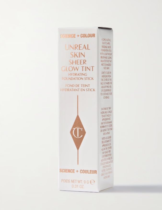 Charlotte Tilbury ORIGINAL Unreal Skin Sheer Glow Tint Feuchtigkeitsspendende Foundation Stick | 9 Gramm | by Bella (4 FAIR, 9 g (1 Pack)