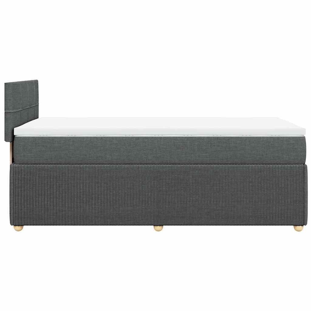 Cama con somier LED, 80 x 200 cm, color gris oscuro, núcleo de muelles ensacados, estructura de madera, 100 cm de altura, para jóvenes y habitaciones de invitados