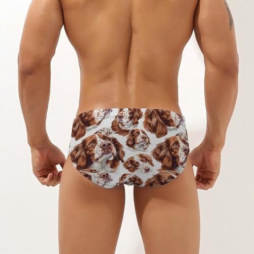 Brittany Spaniel Dog Novelty Men's Brief Swimwear Pants Swimming Trunks Beach Shorts Underwear2