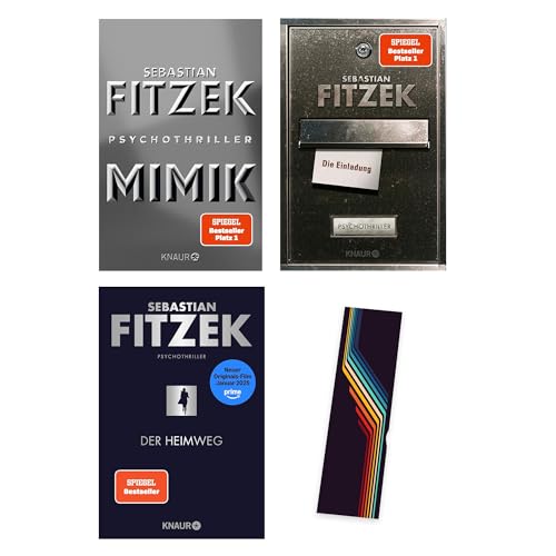 Sebastian Fitzek Psychothriller Buchset – Der Heimweg, Mimik & Die Einladung als Taschenbuch – Hochspannung garantiert! Exklusives Lesezeichen on top – Perfekt für Thriller-Fans & als Buchgeschenk
