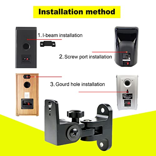 Dagcuxin Da-212 Universal Speaker Wall Mount For Small Speakers,Bookshelf Speaker Wall Mount Brackets, Surround Sound Speaker Mounts,Hold Up To 30Lbs(2 Packs Black) #TOP4