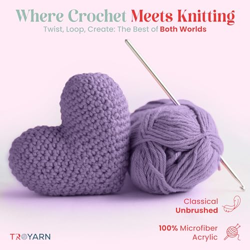 Image of Yarn for Crocheting & Knitting - 2 Skeins (2x383 Yds) (105622 - Aster Flower) - 100% Microfiber Acrylic for Craft Projects