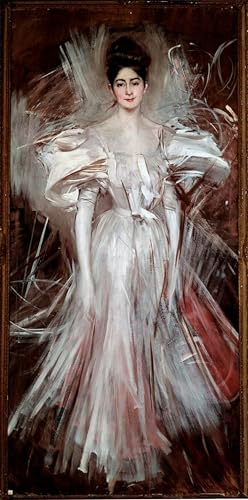 Art mural toile affiche de peinture jeune femme satin blanc Giovanni 60x90